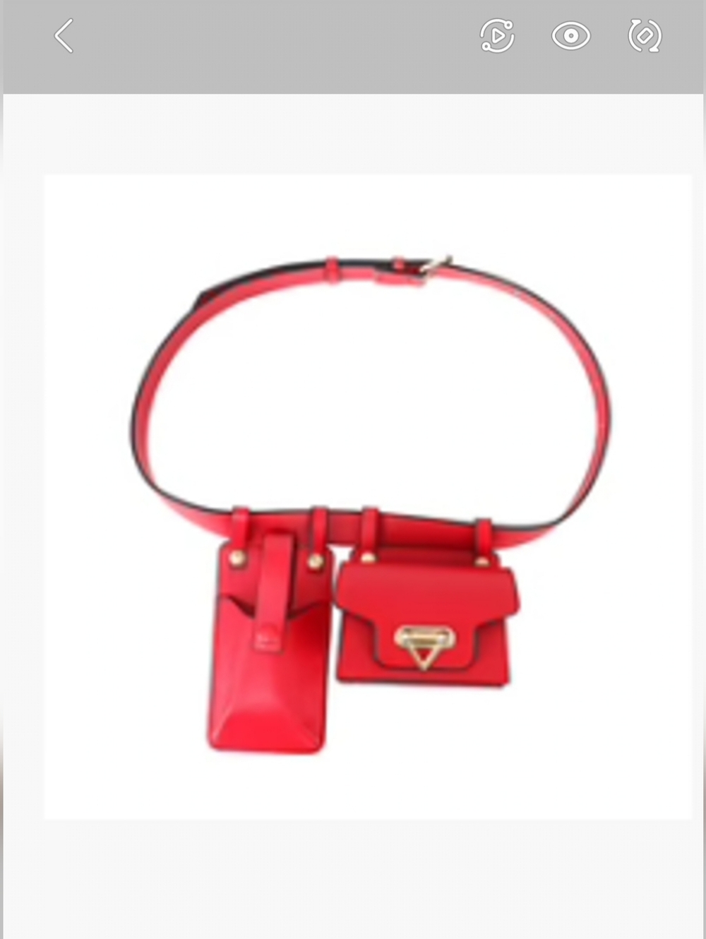 Red Leather Belt Bag Set with Phone Pouch